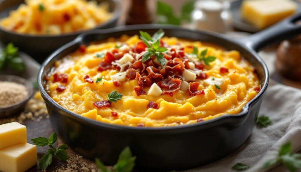 Polenta gratinée : recette crémeuse au gorgonzola et pancetta