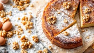 Une croûte dorée, un cœur moelleux, des noix croquantes : ce gâteau facile a tout d’un classique réconfort