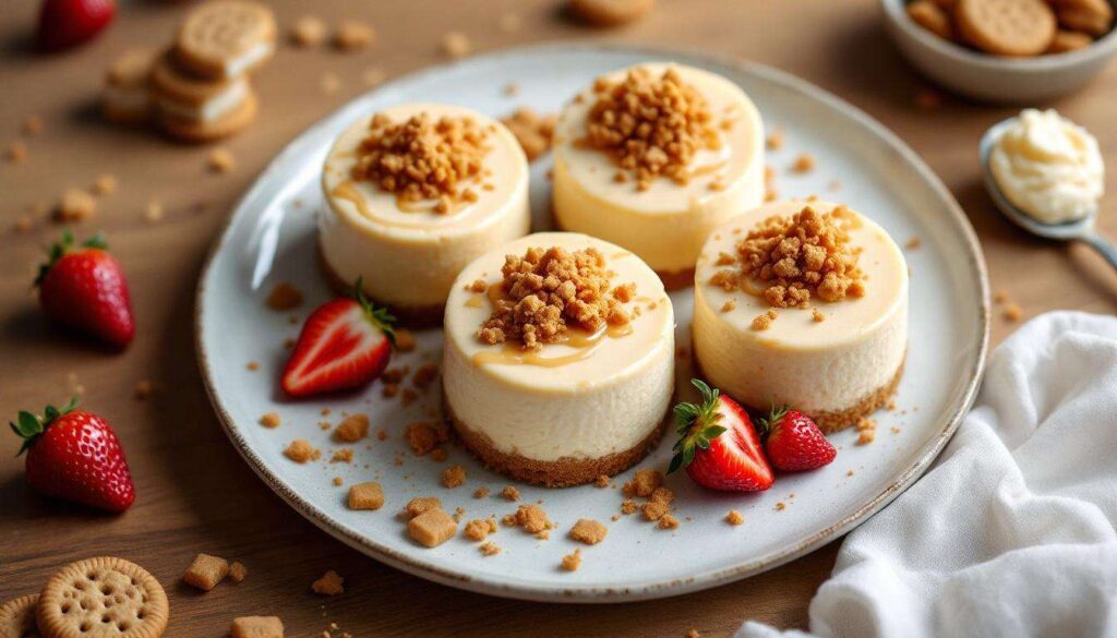 Cheesecakes sans cuisson aux spéculoos : une crème légère qui se tient à tous les coups