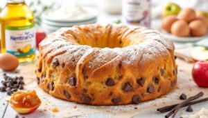 Gâteau au yaourt aux pommes et pépites de chocolat : moelleux, prêt en 10 minutes