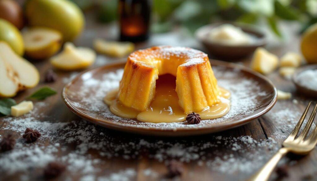 Fondant aux poires, cœur coulant et croûte dorée : le dessert raffiné tout en douceur à savourer