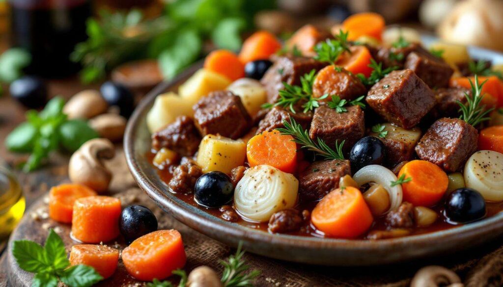 Le bourguignon version italienne : plus rapide à cuire, moins riche, et tout aussi fondant avec ses légumes parfumés