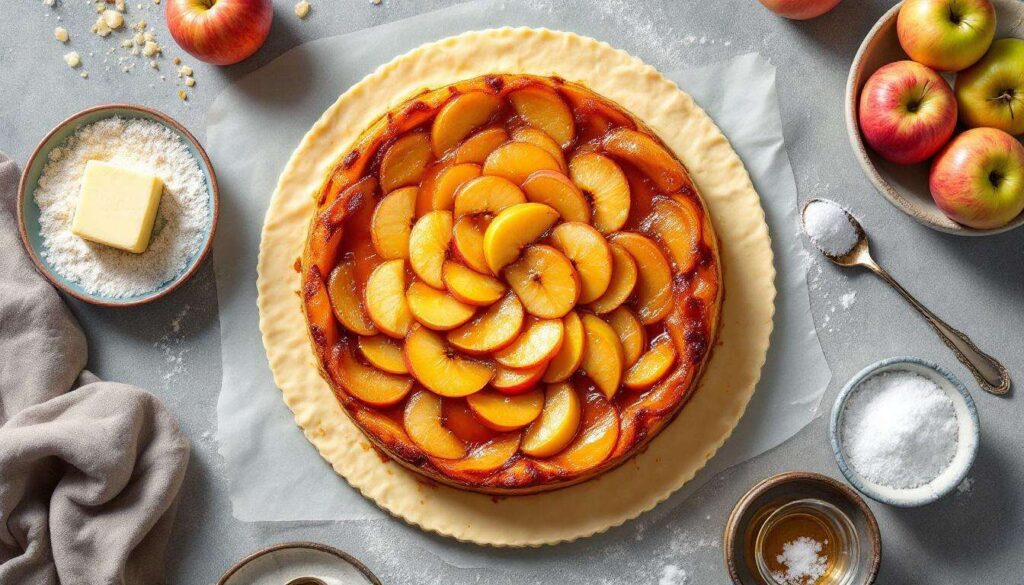 Pommes dorées, caramel brun et pâte maison : la tarte Tatin de Julie Andrieu va vous faire oublier la vôtre