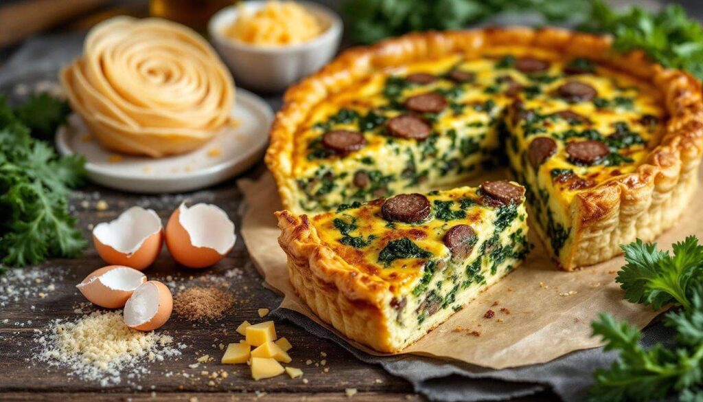 Boudin vert haché dans une quiche au chou frisé : la recette fusion belgo-française à découvrir d'urgence